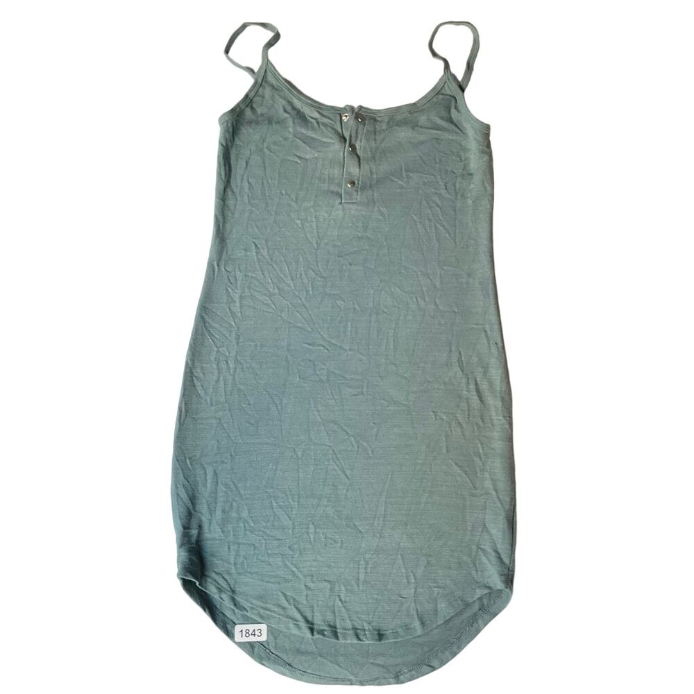 Mind Code Women’s Sleeveless Above Knee Length Dress Size L, Solid Green